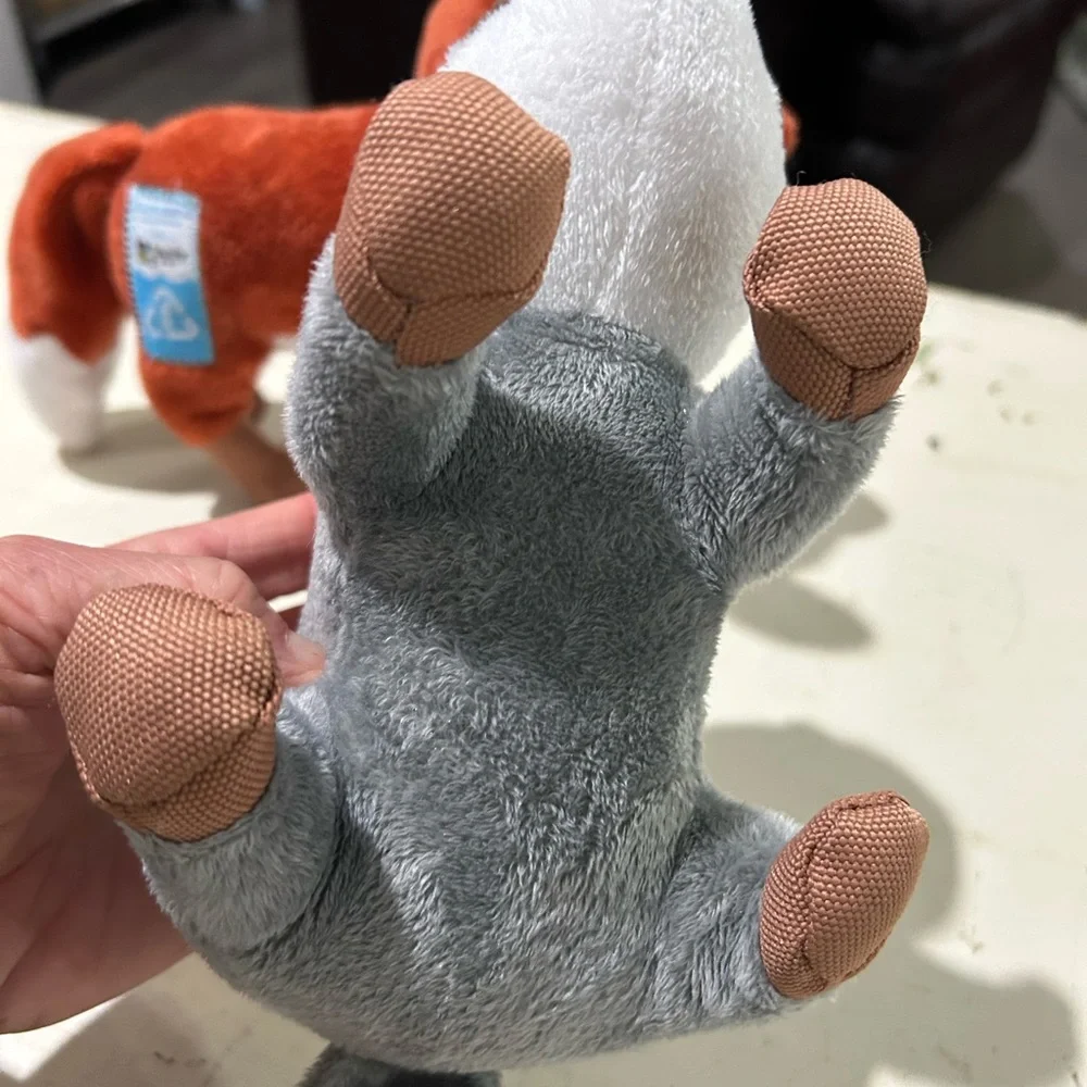 Spunky Pup Clean Earth Recycled Plastic Pet Toys Plush Raccoon Fox Bundle EUC